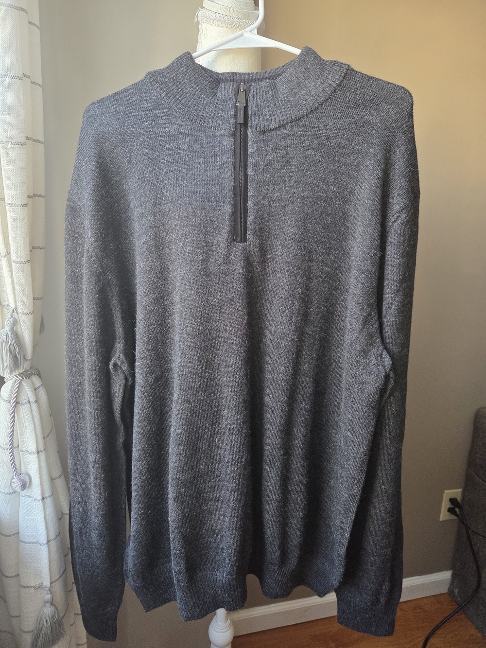 Allen Edmonds Men’s XL Baby Alpaca Wool Quarter Zip Sweater Peru